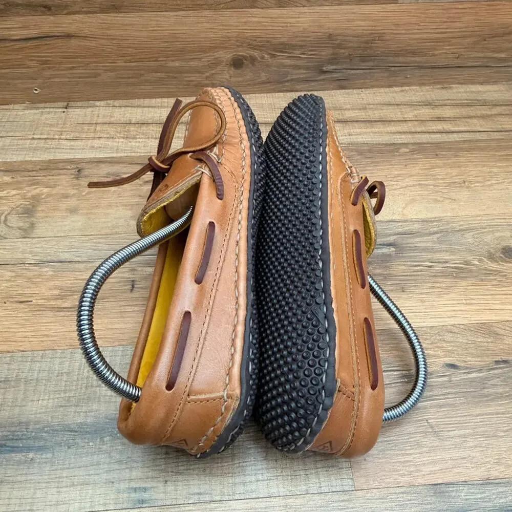 Quoddy Men's size 8 Grizzly Moc LE - Grizzly Peanut loafers shoes brown Leather